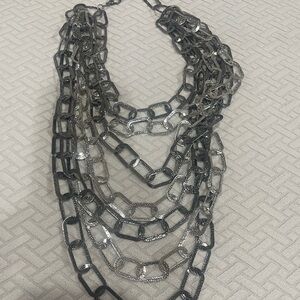 Chic Black and Silver Chain Necklace